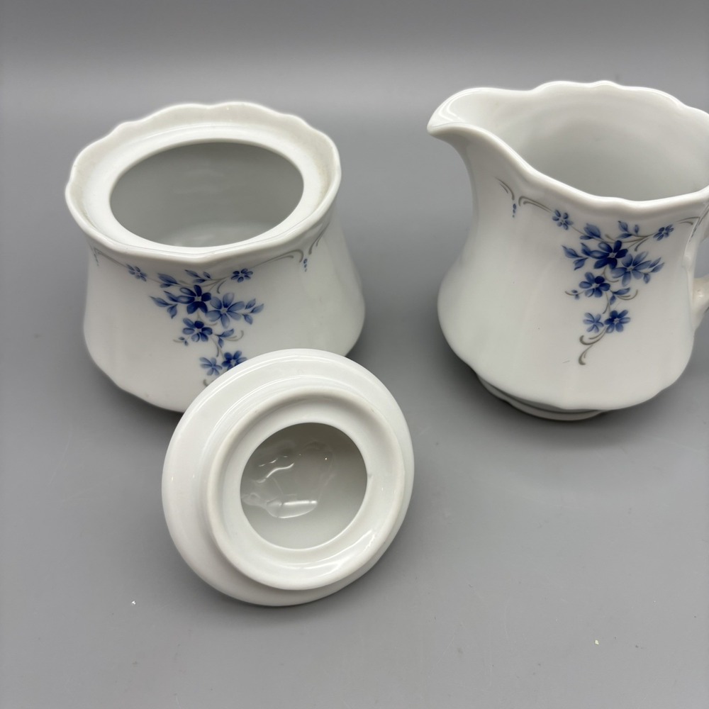 WINTERLING ROSLAU BAVARIA, CREAM & SUGAR Set Blue Flowers - Picture 3 of 7